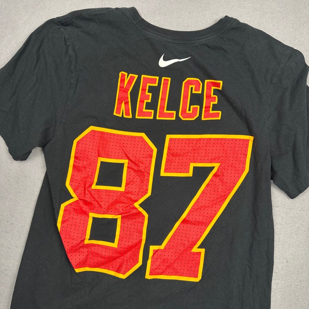 Nike NFL Kansas City Chiefs Travis Kelce 87 Black T-Shirt Mens Small Football